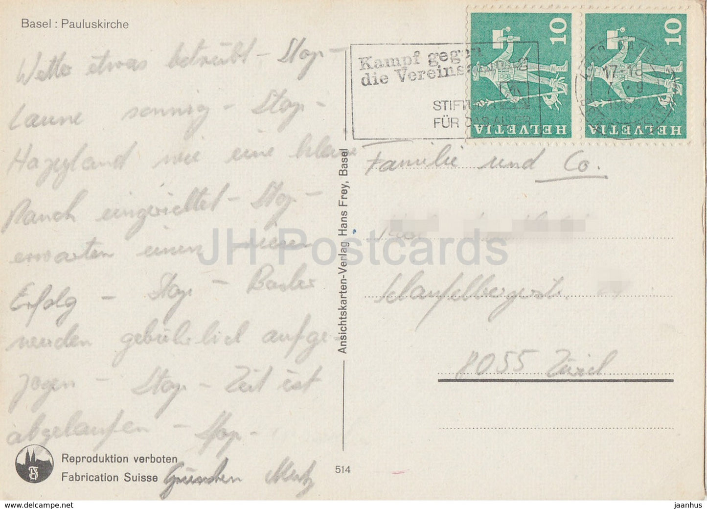 Bâle - Pauluskirche - église - 514 - Suisse - utilisé