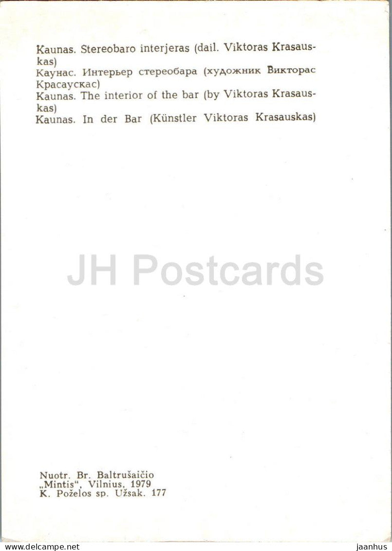 Kaunas – Das Innere der Bar – 1979 – Litauen UdSSR – unbenutzt