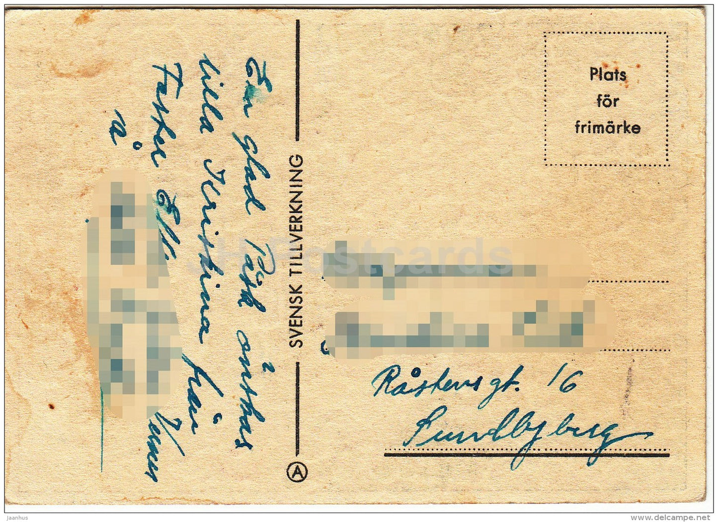 mini Easter Greeting Card by Fred - girl - rooster - chicken - Sweden - used - JH Postcards