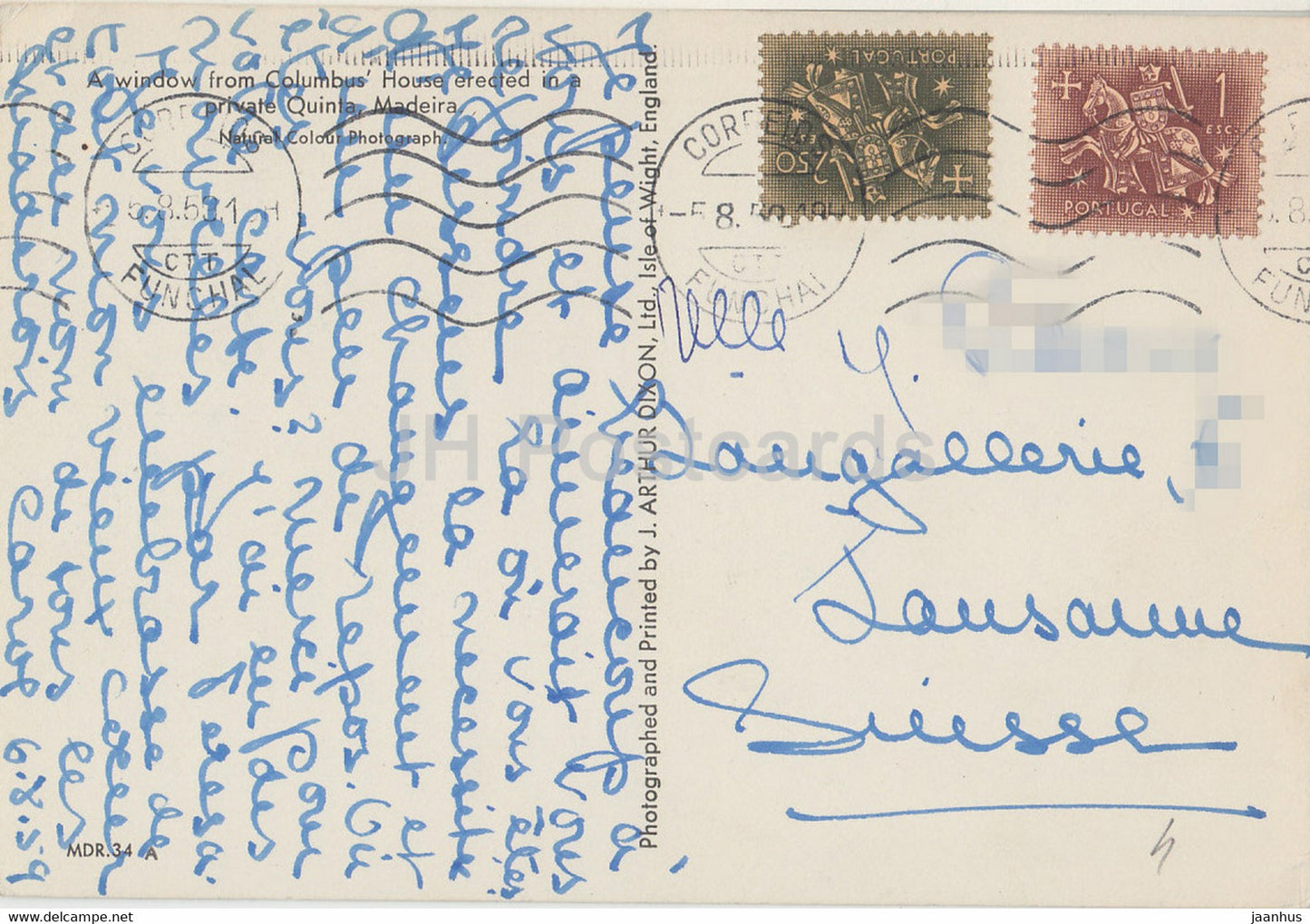 Madère - Une fenêtre de la maison de Columbus érigée dans une quinta privée - 1959 - Portugal - utilisé