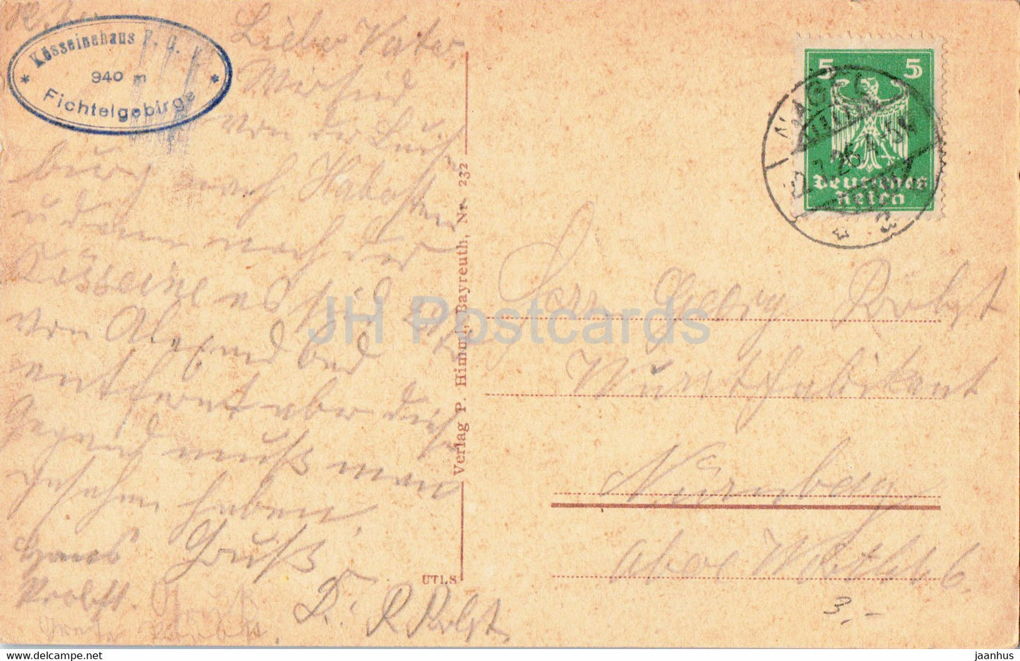 Fichtelgebirge - Haberstein 850 mbd Kosseine - alte Postkarte - 1926 - Deutschland - gebraucht