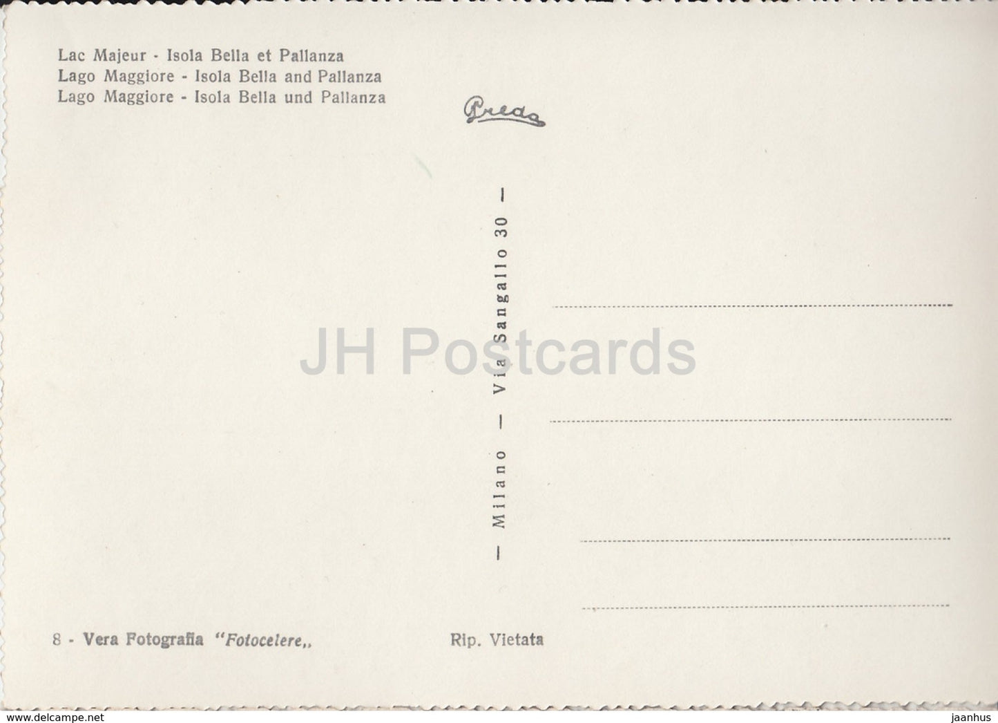 Lago Maggiore - Isola Bella e Pallanza - Italy - old postcard - unused