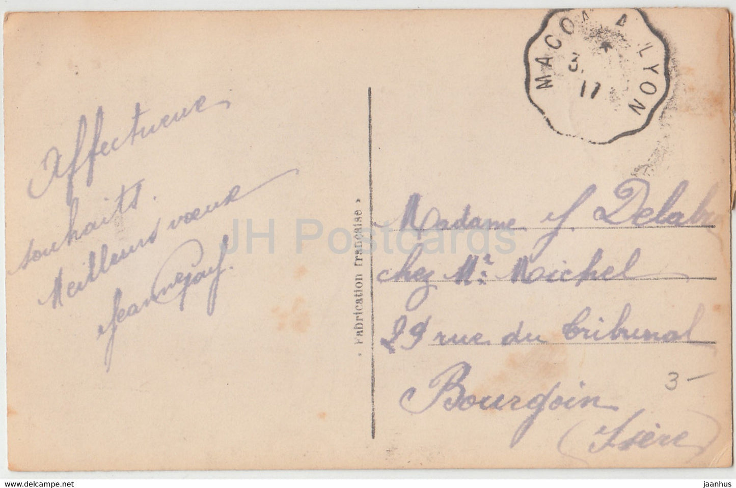 Neujahrsgrußkarte – Bonne Annee – DIX 1090 – alte Postkarte – 1917 – Frankreich – gebraucht