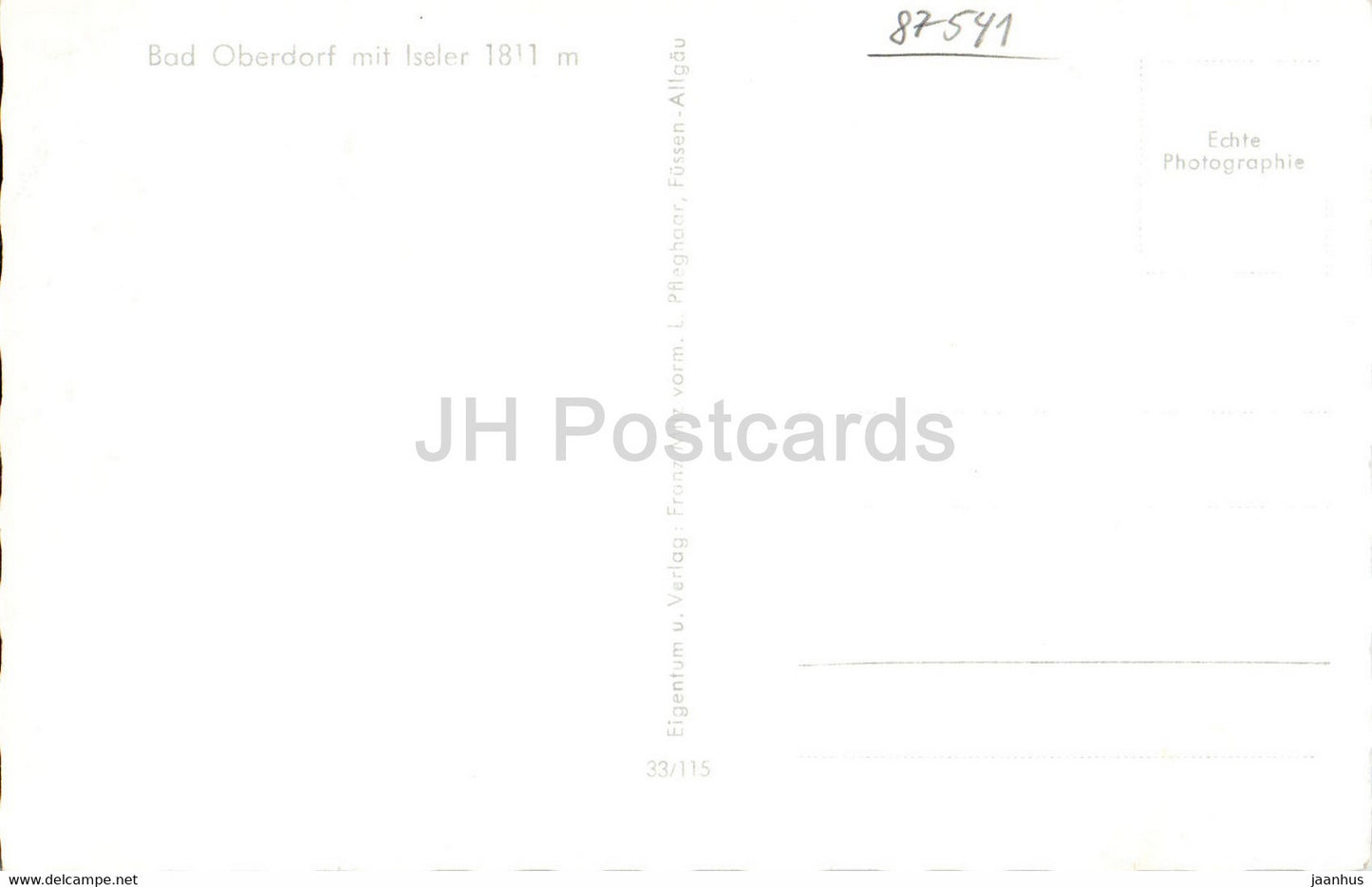 Bad Oberdorf mit Iseler 1811 m - alte Postkarte - Deutschland - unbenutzt