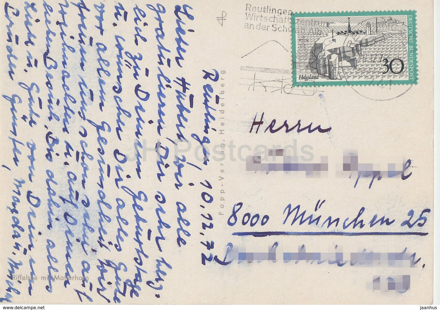 Riffelsee mit Matterhorn - 1972 - Switzerland - used