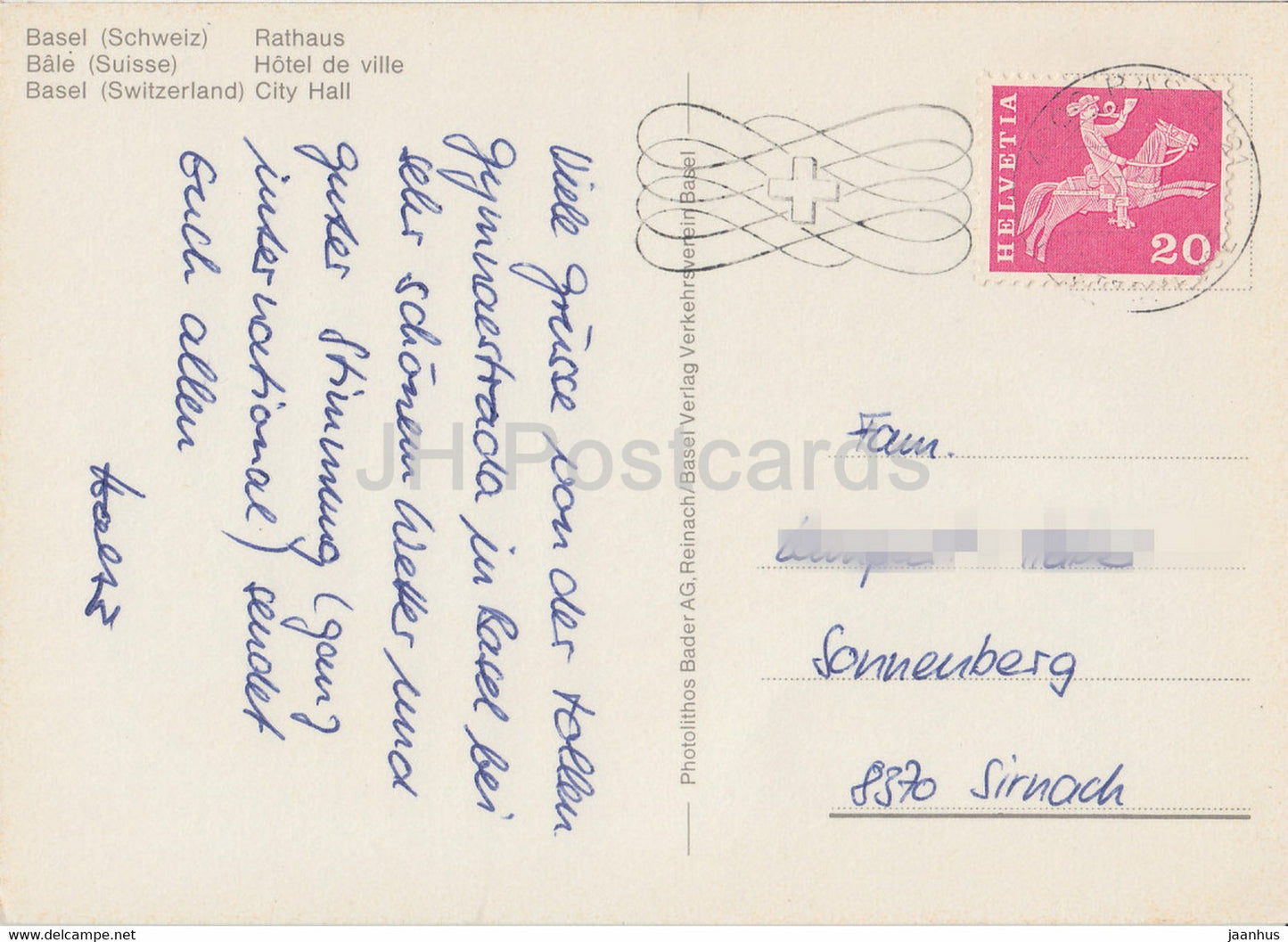 Basel - Basle - Rathaus - City Hall - Switzerland - used