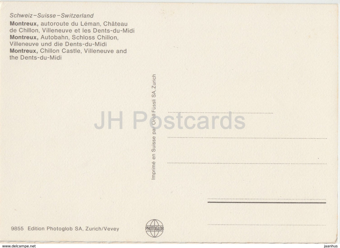 Montreux - autoroute du Leman - chateau de Chillon - Villeneuve - motorway - 9855 - Switzerland - unused