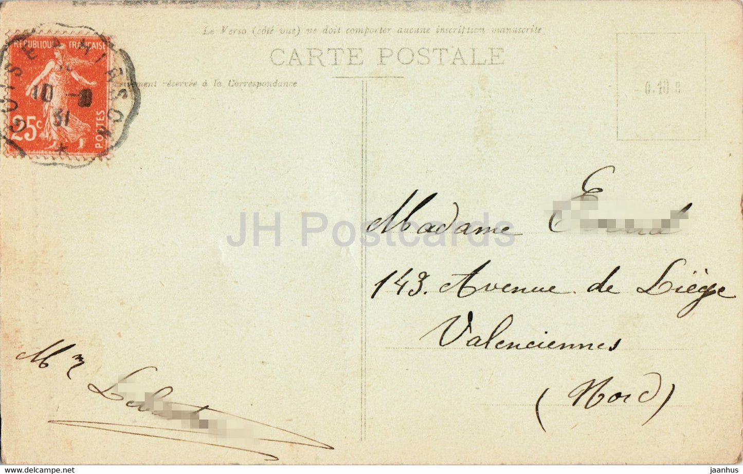 La Statue de Jean Baptiste Andre Godin sur la Place du Familistere de Guise - old postcard - 1931 - France - used