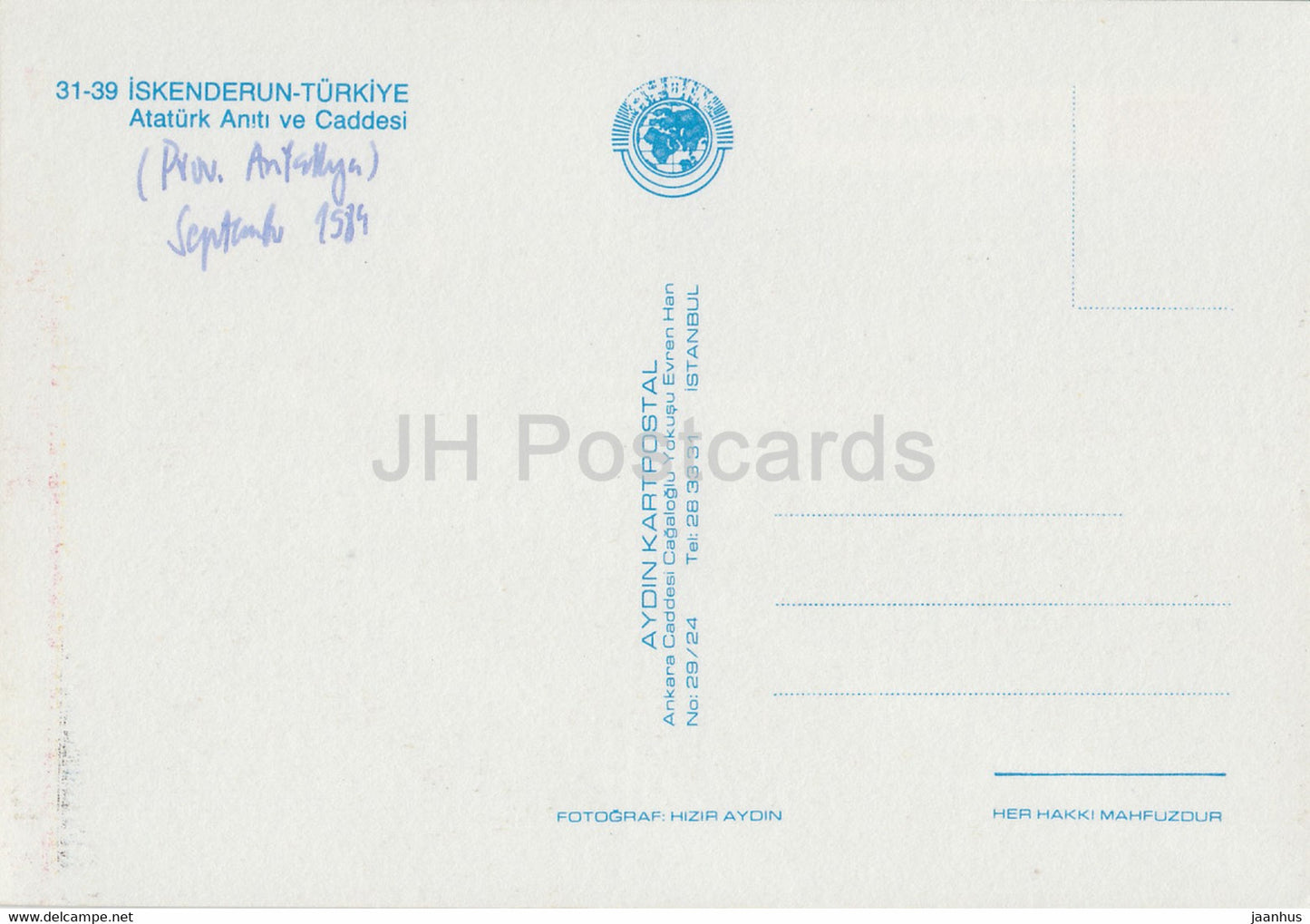 Iskenderun - Ataturk Monument and Street - 1984 - Turkey - used