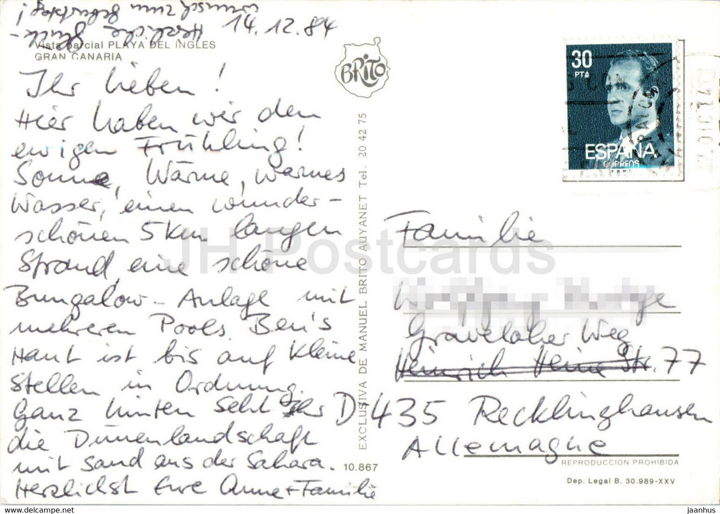 Vista parcial Playa des Inglés – Gran Canaria – Strand – 1984 – Spanien – gebraucht