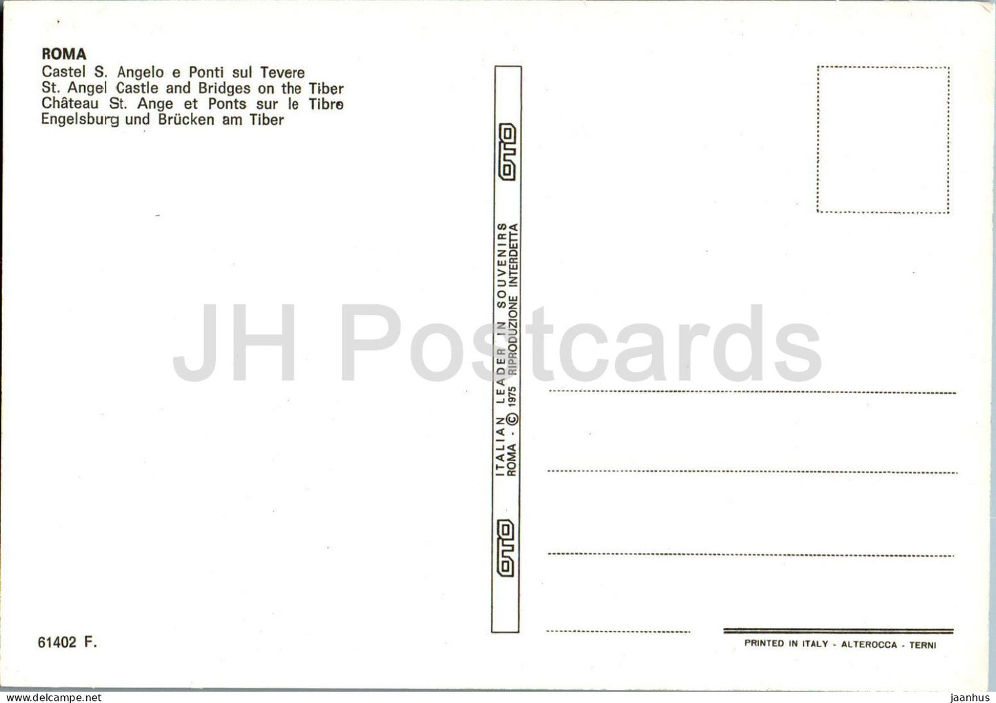 Roma - Rome - Castel S Angelo e Ponti sul Tevere - Castle of St Angel bridge - ancient world - 61402 - Italy - unused