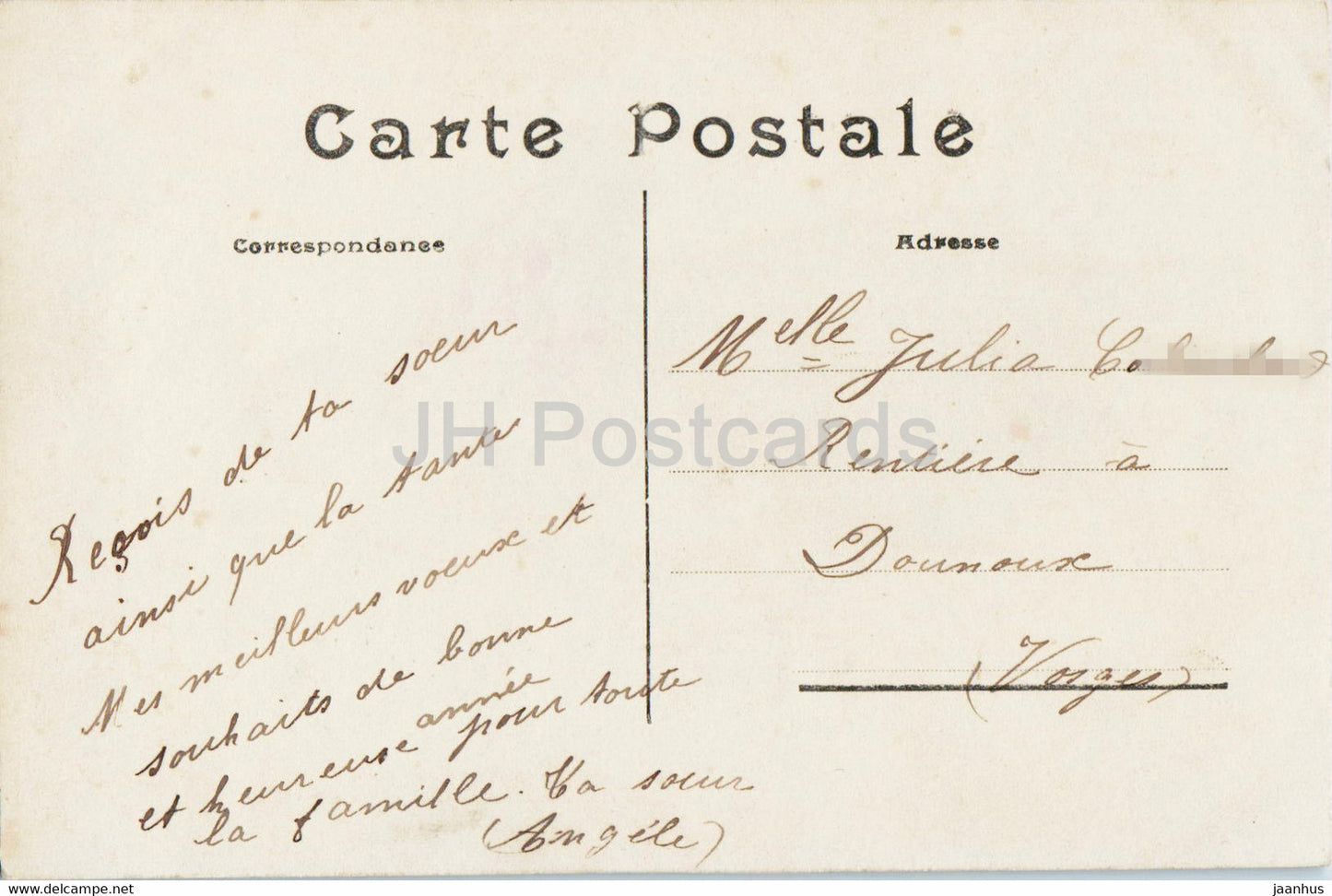 New Year Greeting Card - Bonne Annee - man - 2014 - old postcard - France - used