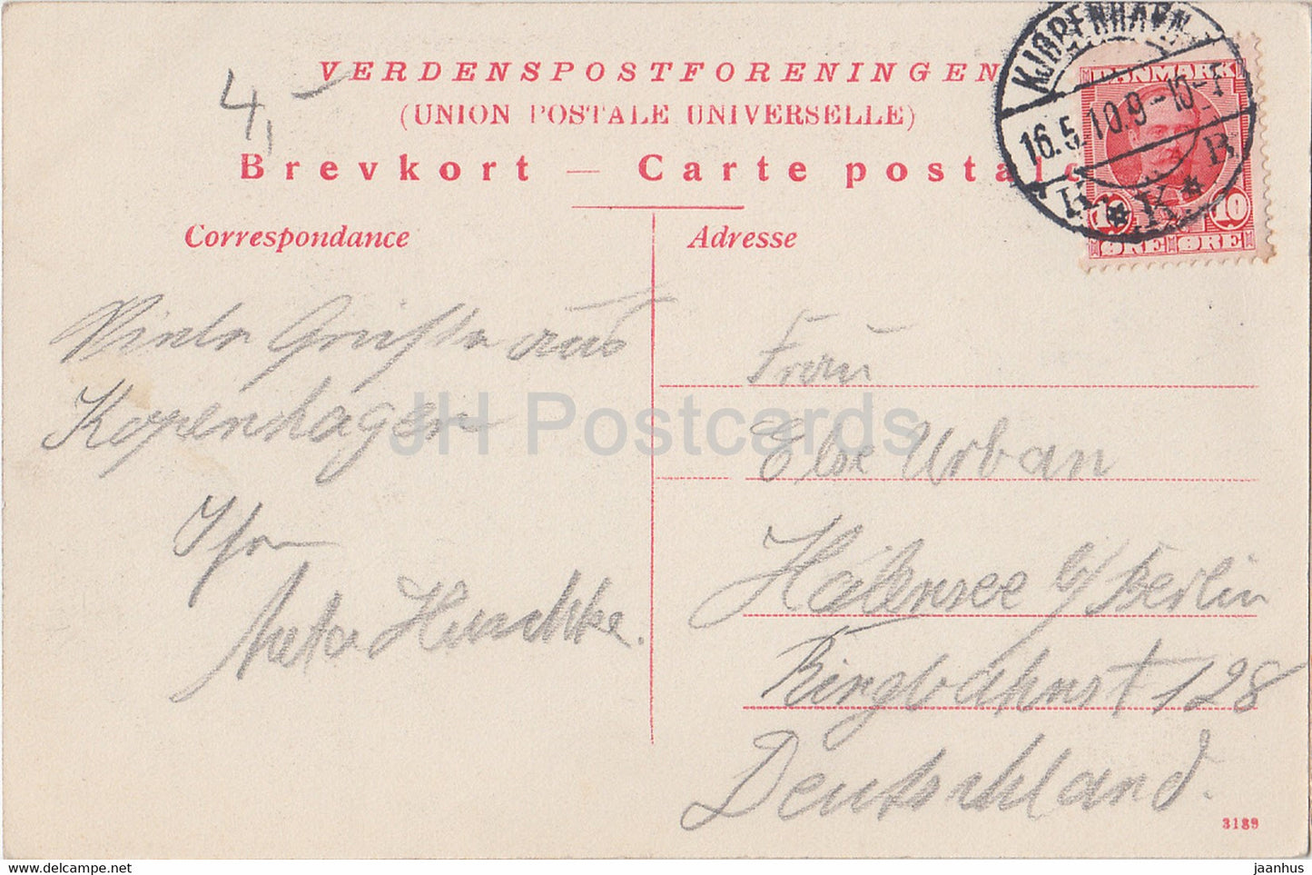 Kobenhavn - Copenhagen - Vestre Boulevard - old postcard - Denmark - used