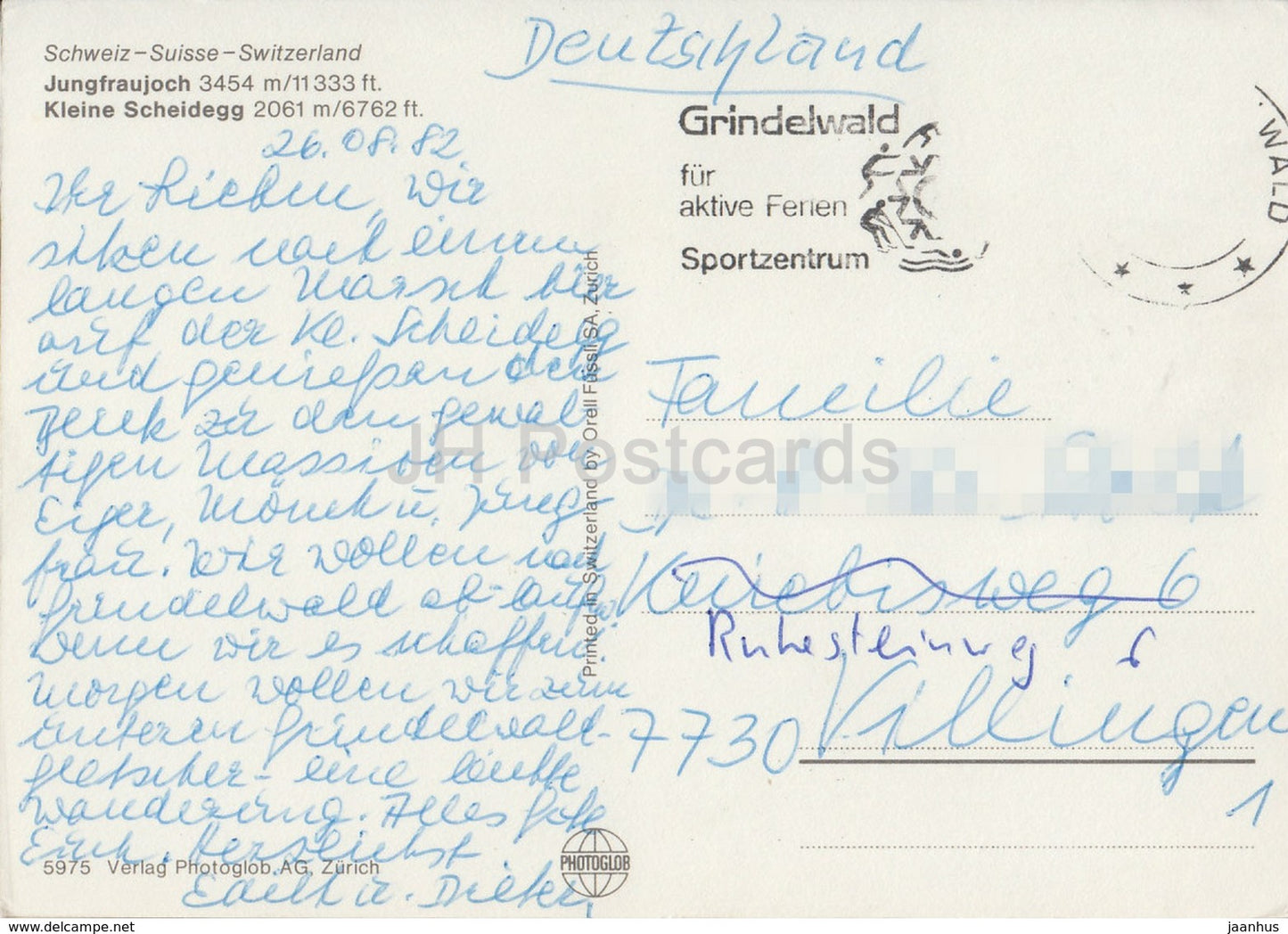 Jungfraujoch - Kleine Scheidegg - Eisenbahn - Zug - 5975 - Schweiz - 1982 - gebraucht