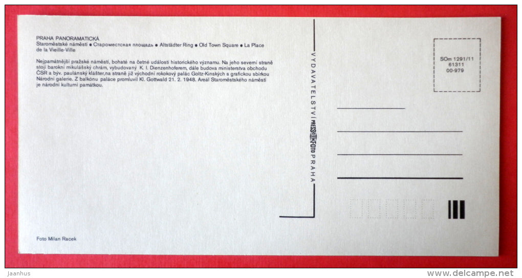 Old Town Square - Prague - Praha - Czech Republic - Czechoslovakia - unused - JH Postcards