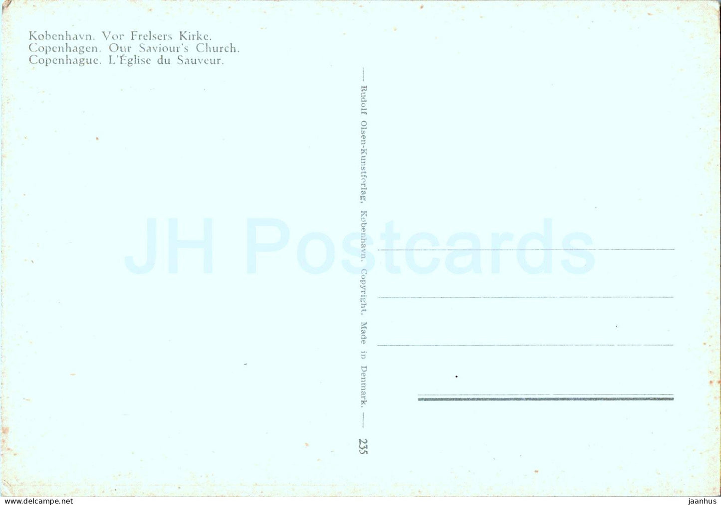 Copenhagen - Kobenhavn - Vor Frelsers Kirke - Our Saviour's Church - 235 - Denmark - unused