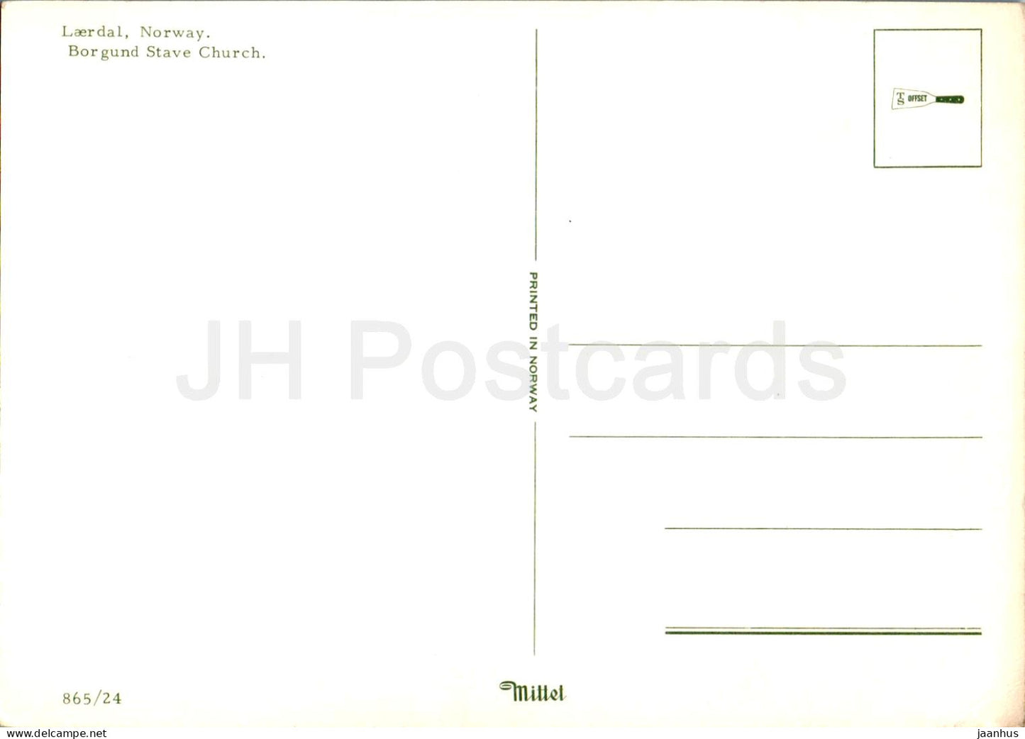 Laerdal - Église en bois debout de Borgund - 865/24 - Norvège - inutilisée