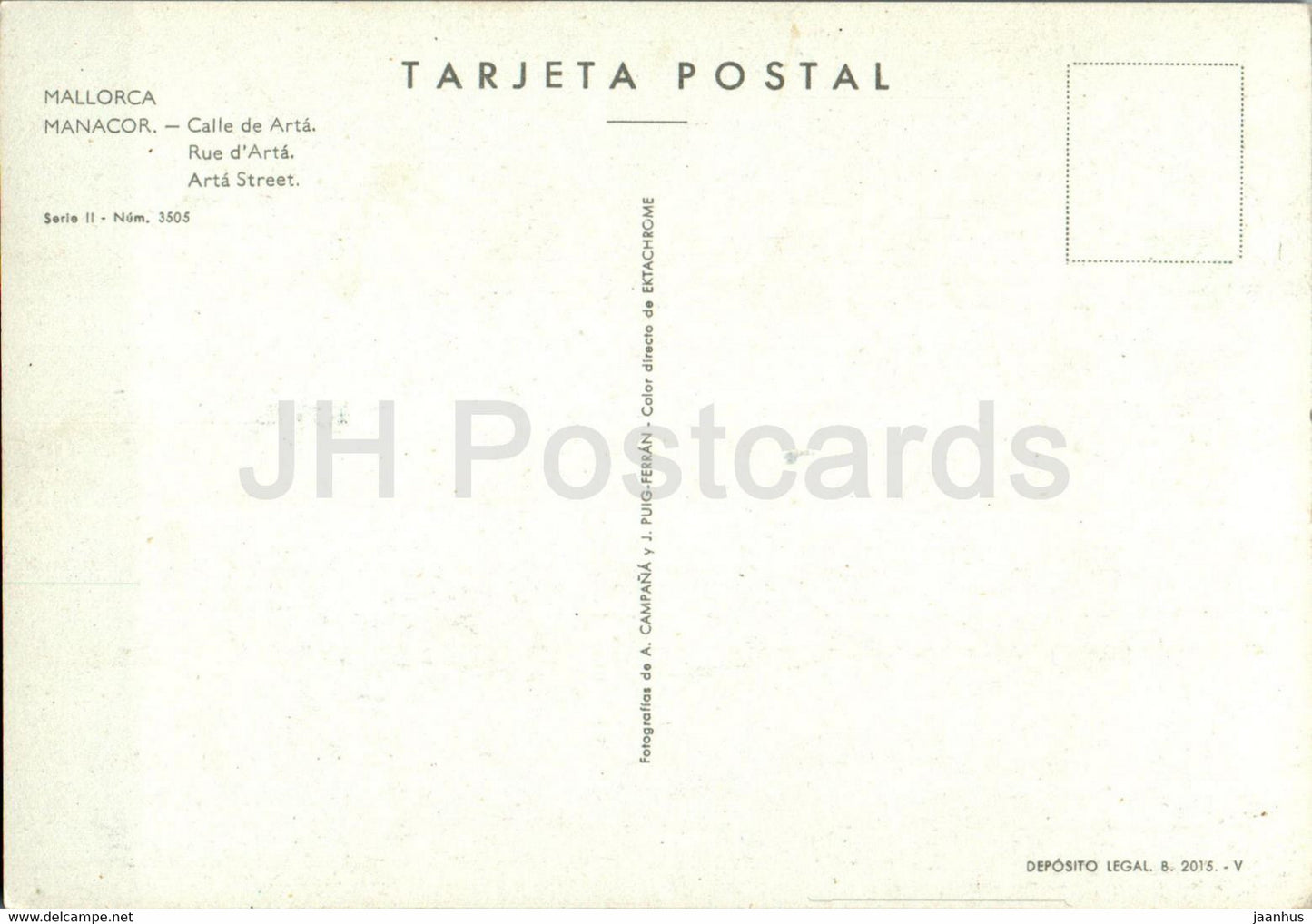 Manacor - Calle de Arta - Arta street - Mallorca - 3505 - Spain - unused