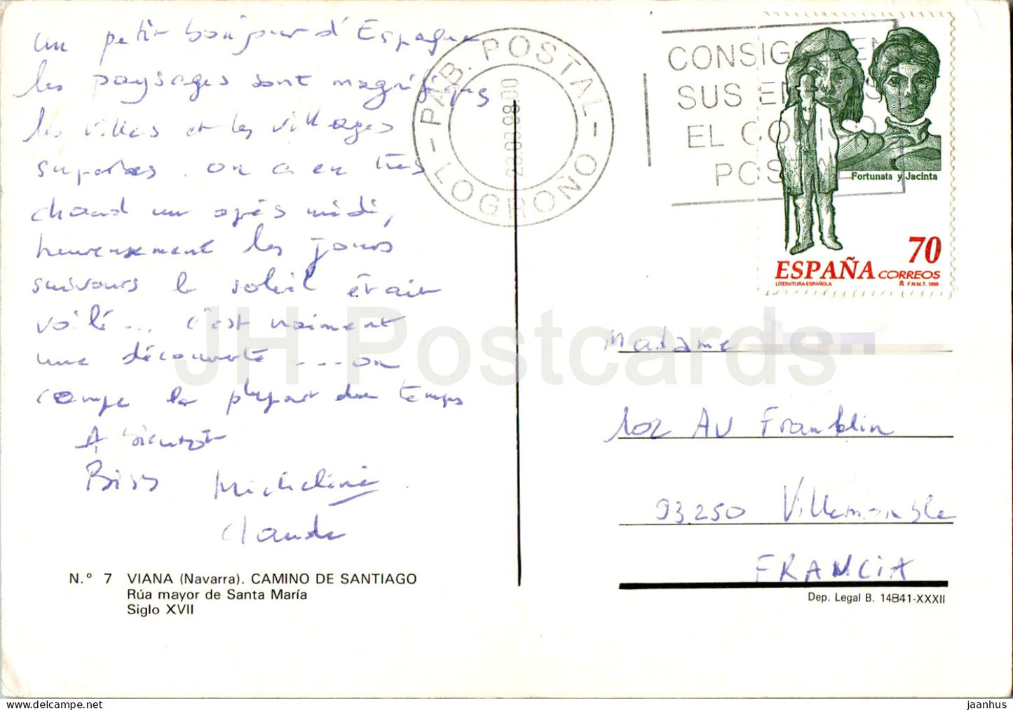 Viana - Navarra - Camino de Santiago - Rua mayor de Santa Maria - rue - 7 - 1998 - Espagne - occasion