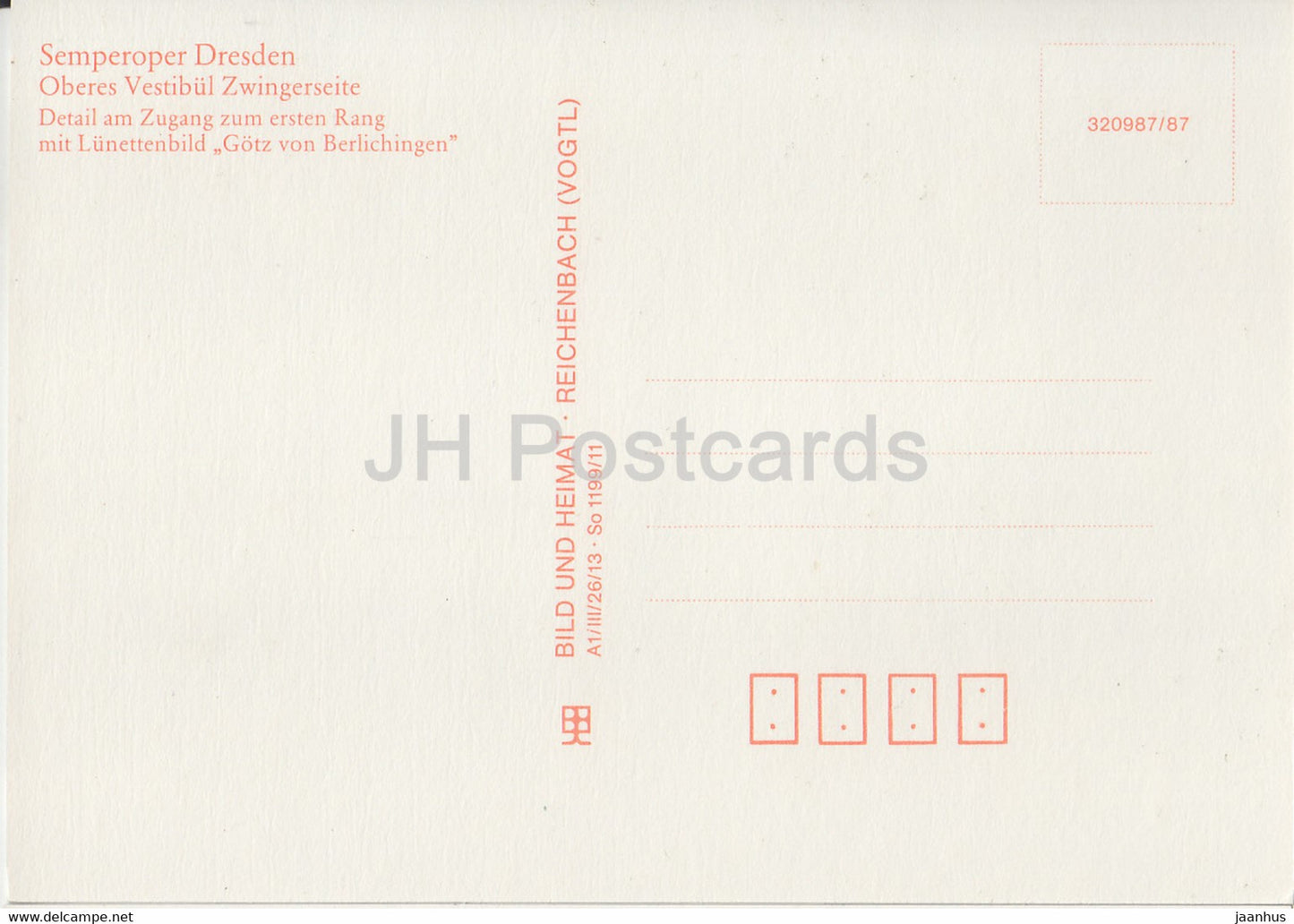 Semperoper Dresden - Oberes Vestibul Zwingerseite - Gotz von Berlichingen - Opéra de Dresde - DDR Allemagne - inutilisé