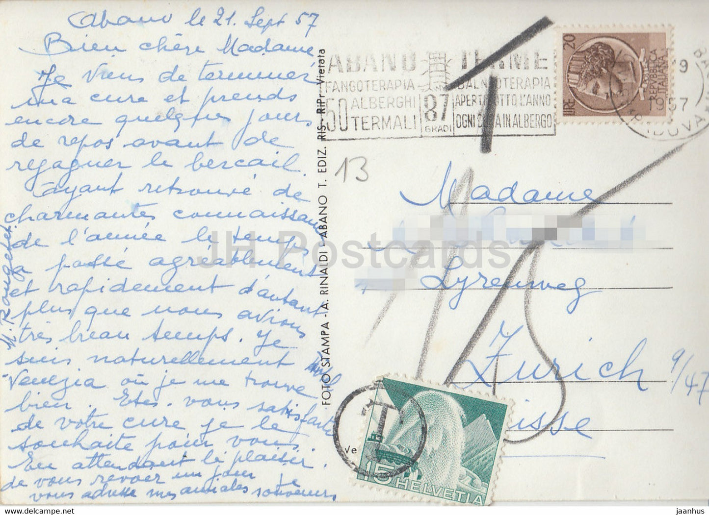 Abano Terme - Panorama - 79 - old postcard - 1957 - Italy - used