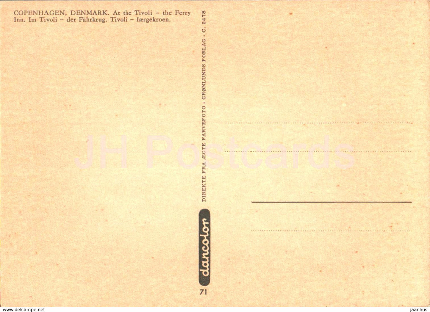 Copenhagen - Kopenhagen - At the Tivoli - The Ferry Inn - 71 - Denmark - unused