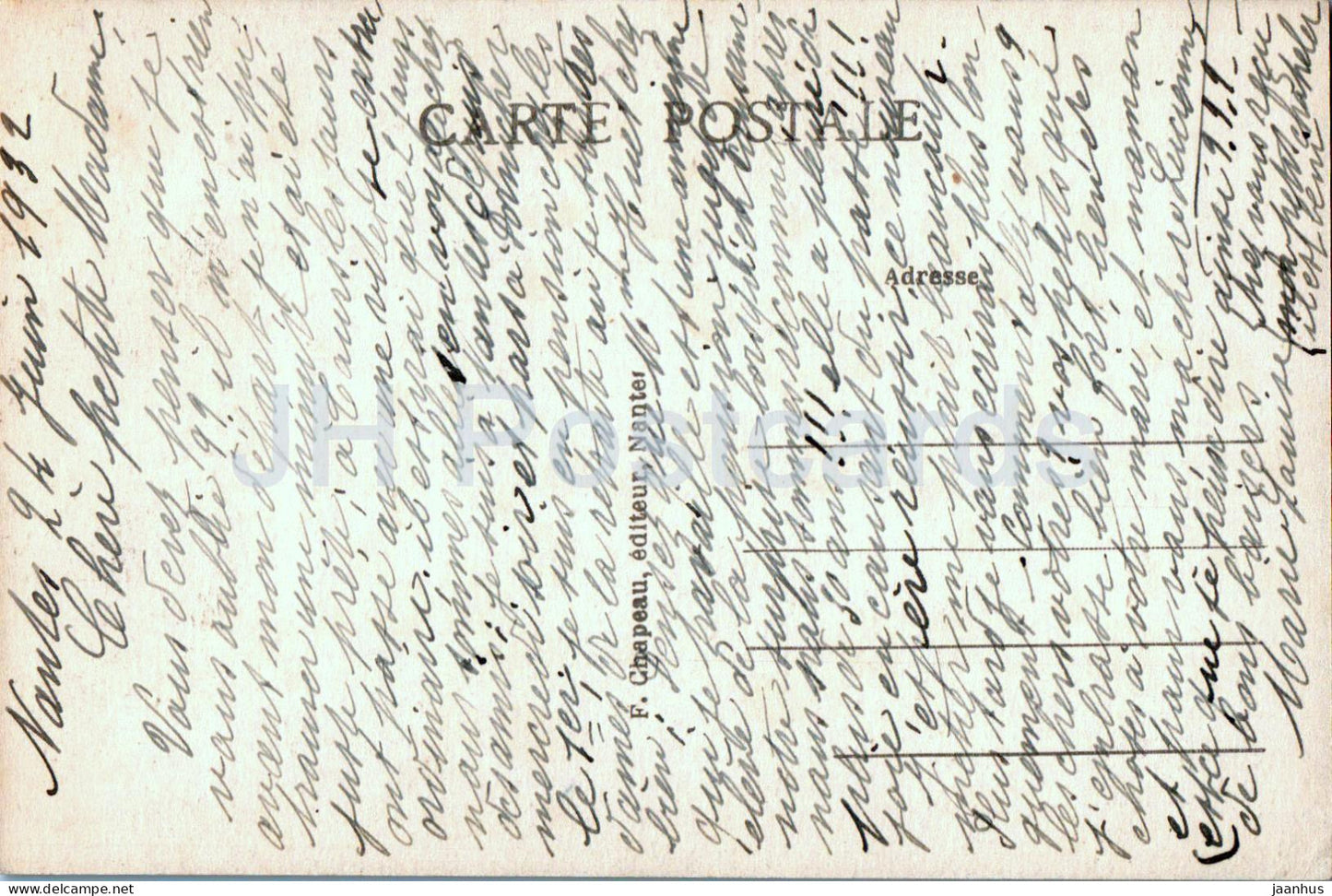 Nantes - Un coin du Jardin des Plantes - oiseaux - cygne - 341 - carte postale ancienne - 1932 - France - occasion