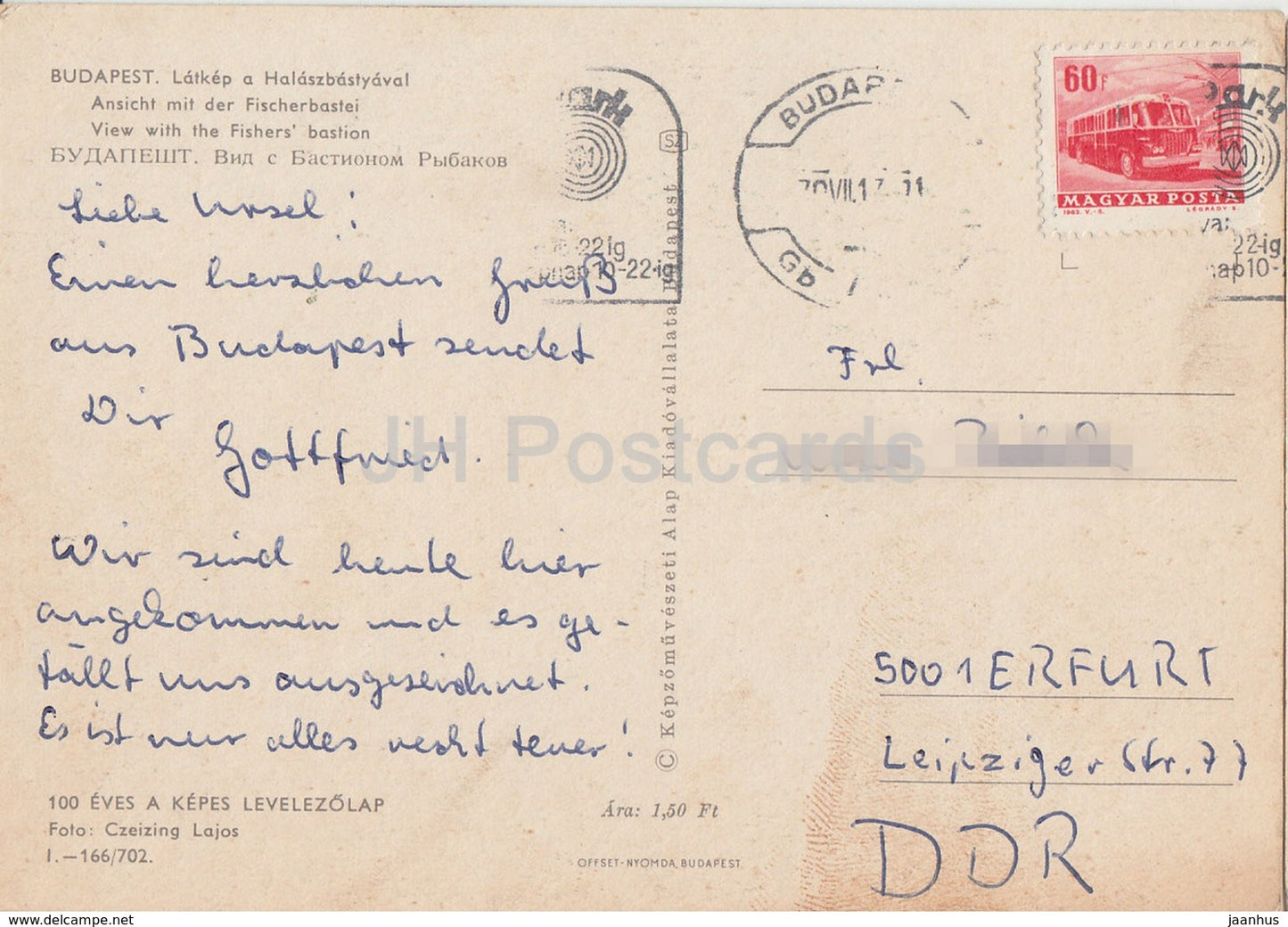 Budapest - Ansicht mit der Fischerbastei - 1970 - Ungarn - gebraucht