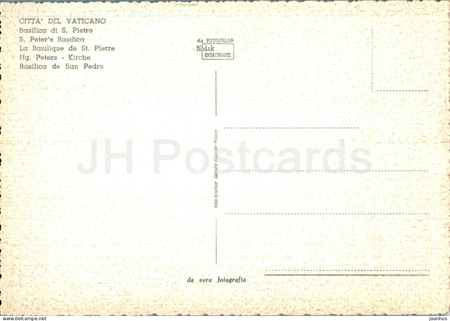 Citta del Vaticano - Basilica di S Pietro - basilica - Italy Vatican - unused