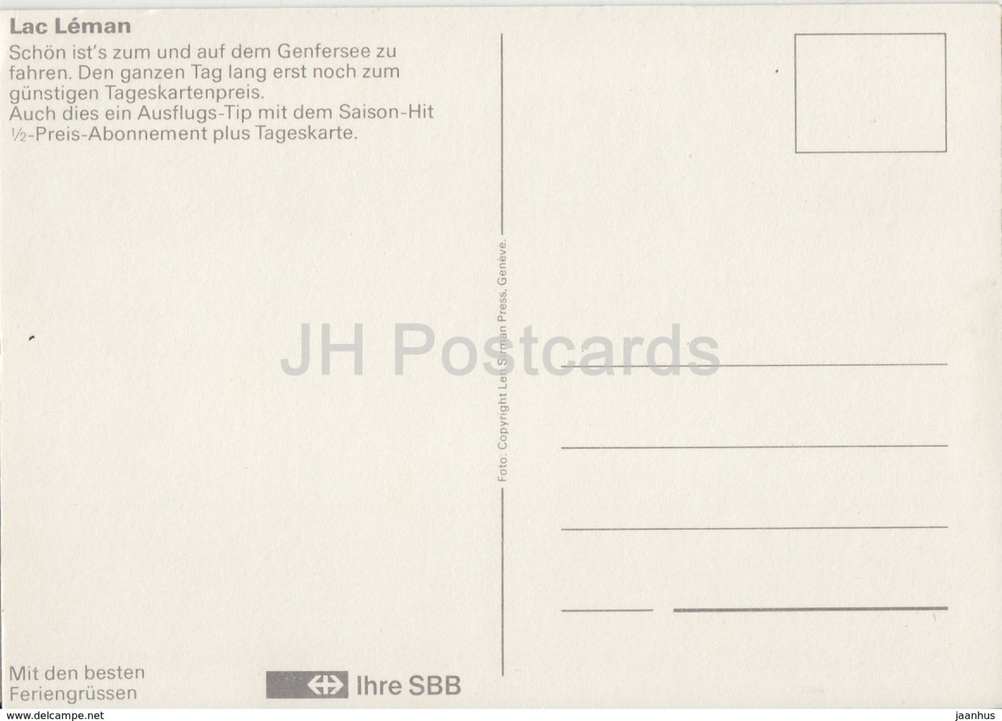 Lac Leman - MS Italie - passenger ship - Switzerland - unused