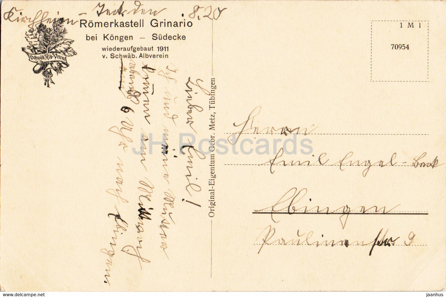 Romerkastell Grinario - Bei Kongen Sudecke - old postcard - Germany - used