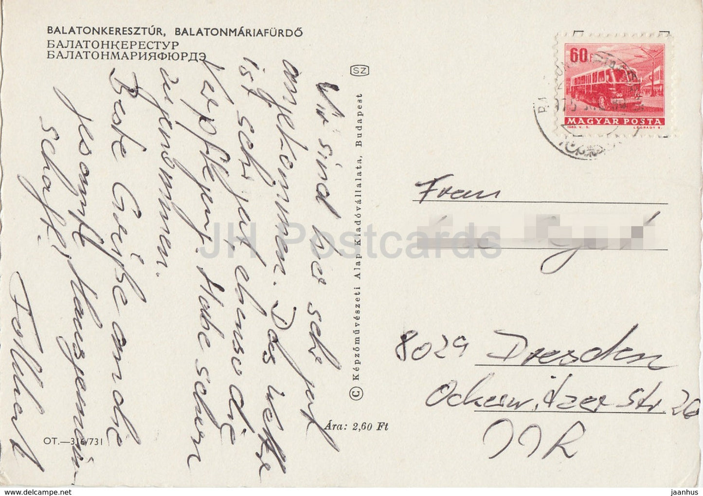 Balaton - Balatonkeresztur - Balatonmariafurdo - Restaurant - Hotel - Autos - Multiview - 1970er Jahre - Ungarn - gebraucht