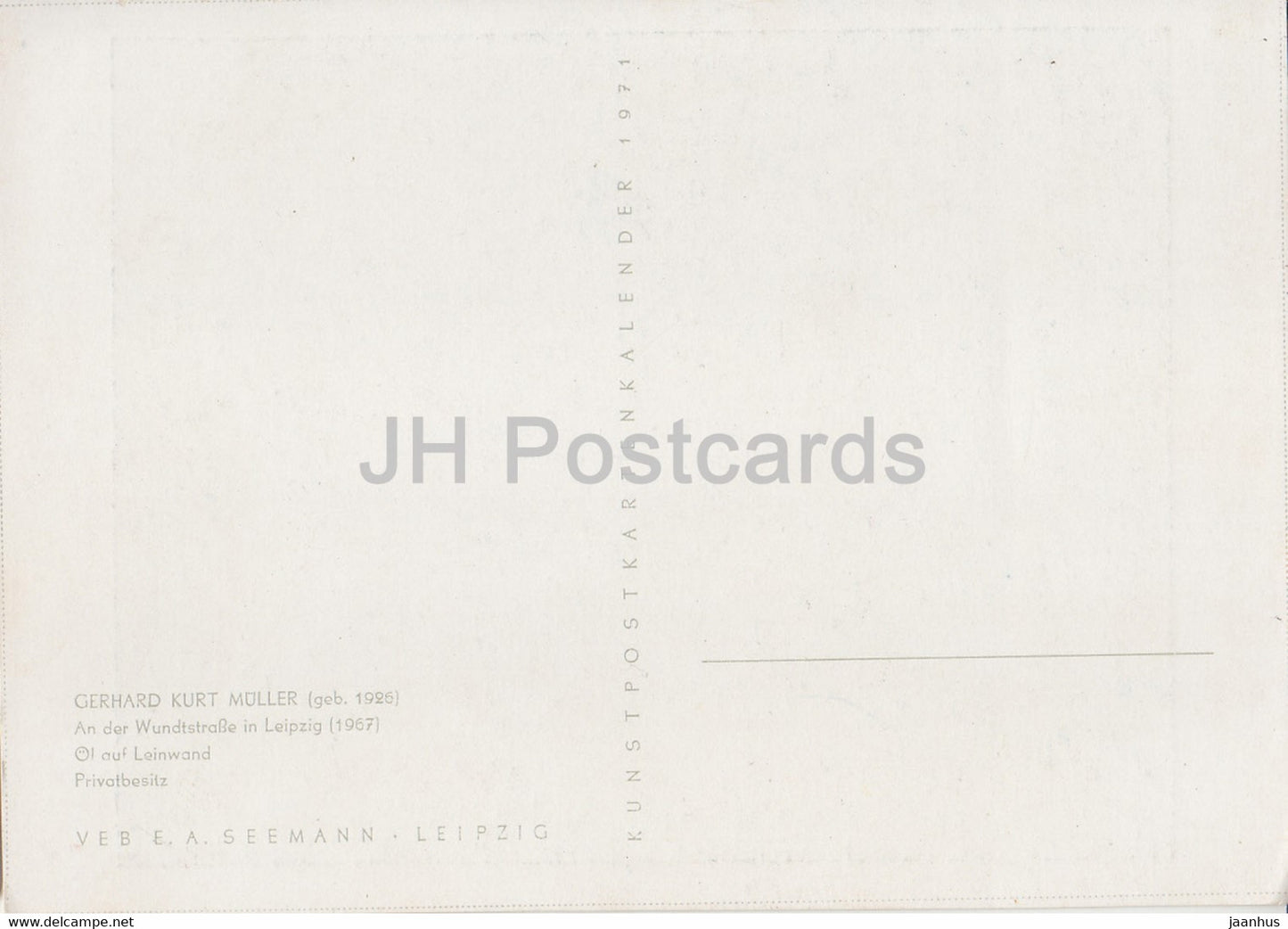 painting by Gerhard Kurt Muller - An der Wundtstrasse in Leipzig - German art - 1971 - Germany - unused