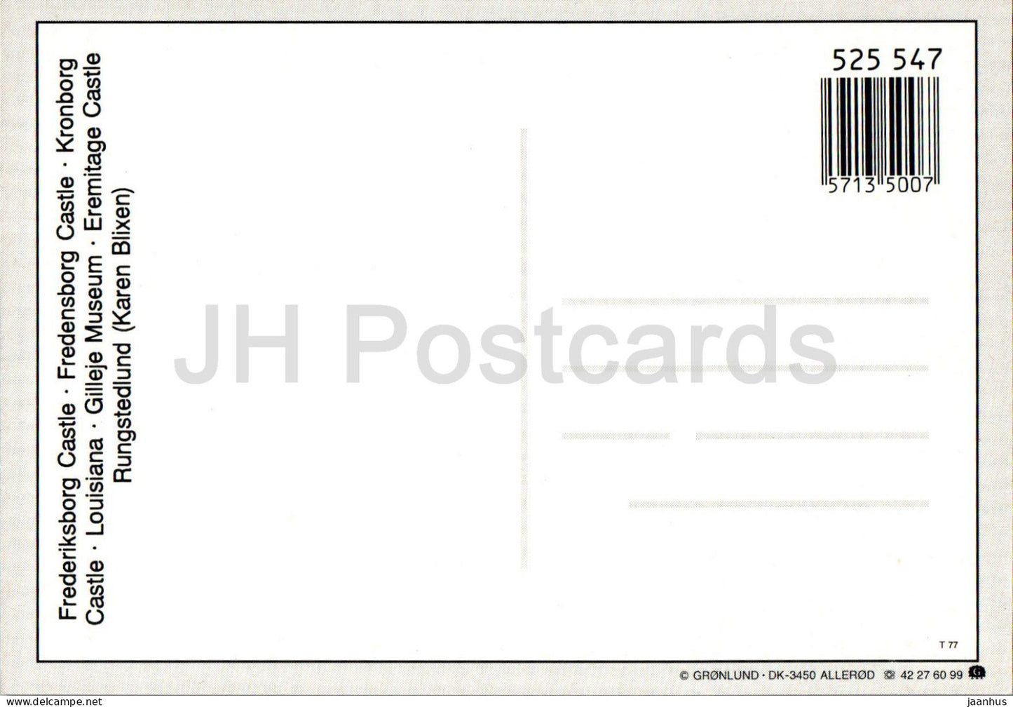 Zélande du Nord - Château de Frederiksborg - Fredensborg - Kronborg - Louisiane - multiview - DK 3450 - Danemark - inutilisé