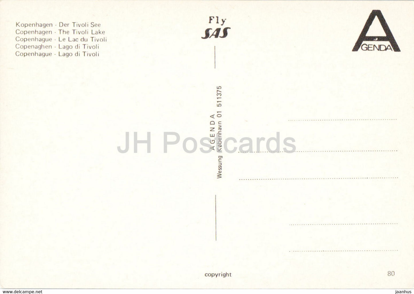 Copenhagen - The Tivoli Lake - 80 - Denmark - unused