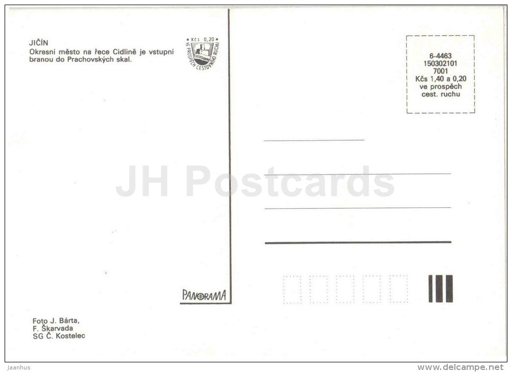 Jicin - square - town views - architecture - Czechoslovakia - Czech - unused - JH Postcards
