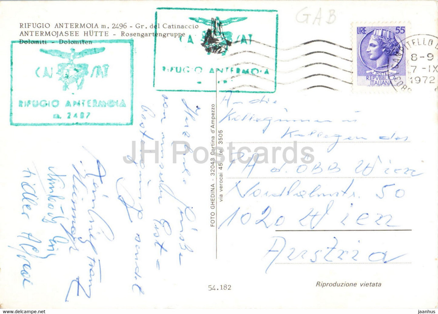 Rifugio Antermoia - Catinaccio - 1972 - Italie - occasion