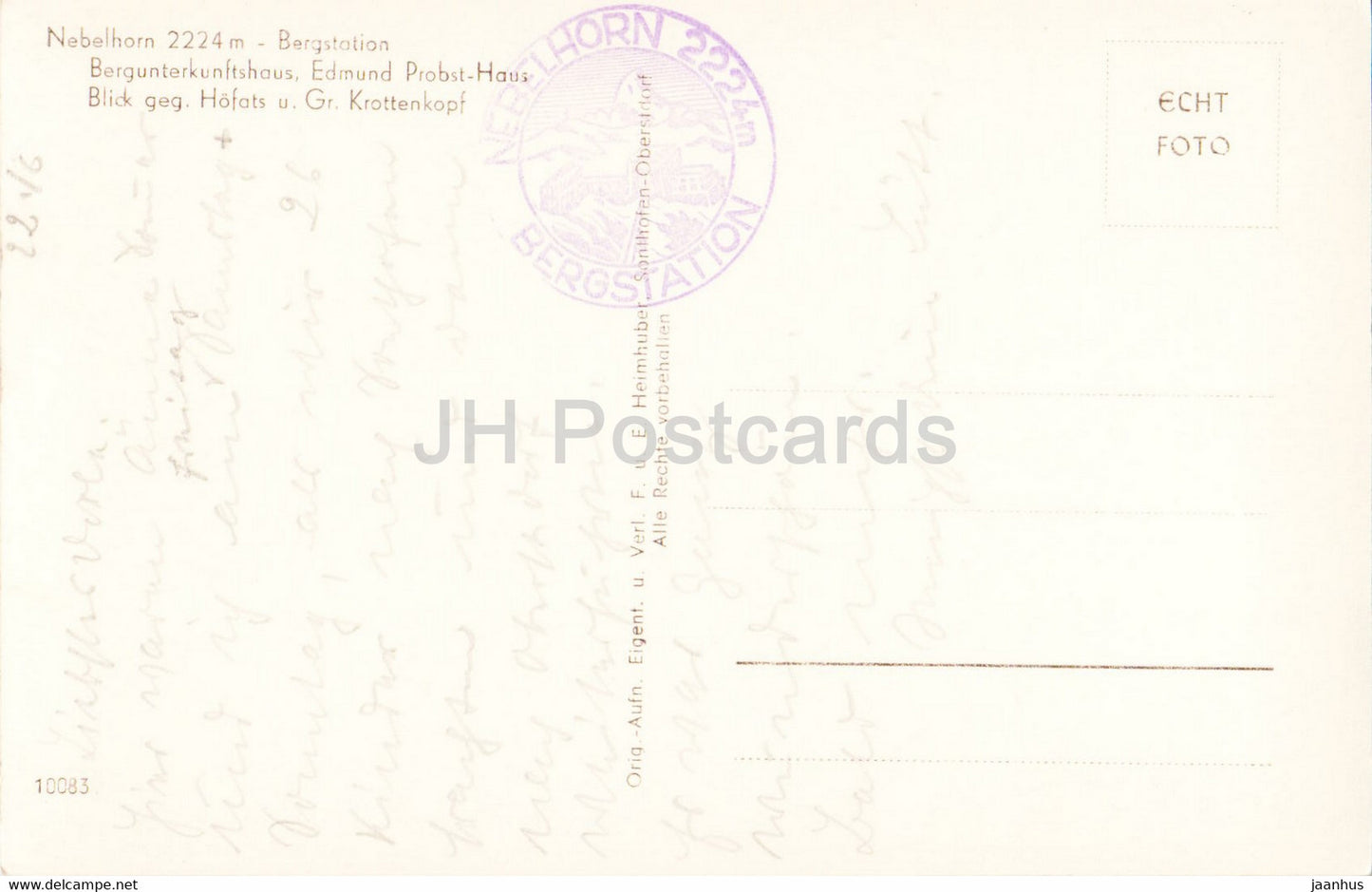 Nebelhorn Ausblick - Bergstation - 10083 - old postcard - Germany - used