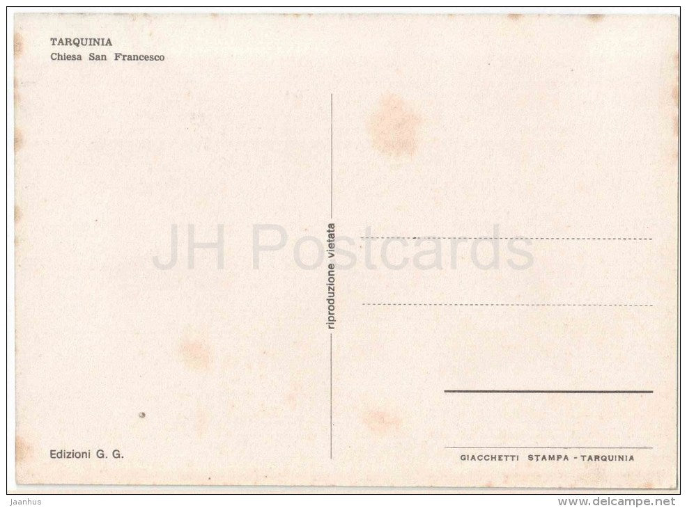 Chiesa San Francesco - Tarquinia - Viterbo - Lazio -Italia - Italy - unused - JH Postcards