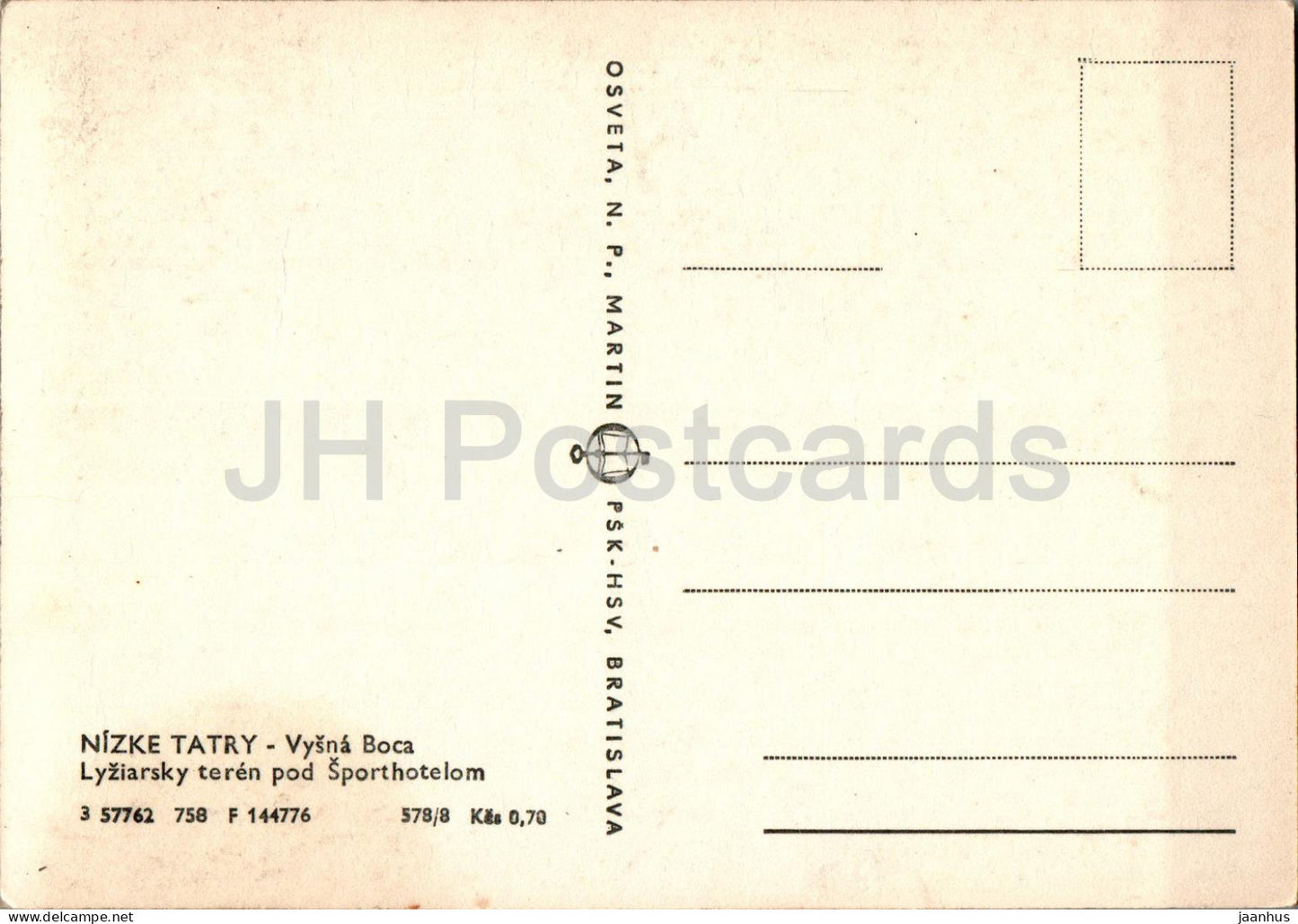 Nizke Tatry - Vysna Boca - Lyziarsky teren pod Sporthotelom - ski area - Low Tatras - Slovakia - Czechoslovakia - unused