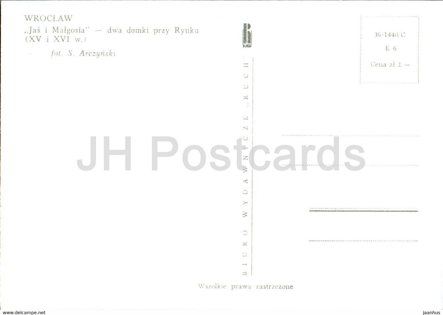 Wroclaw - Jas i Malgosia - dwa domki przy Rynku - two houses at the Market Square - Poland - unused