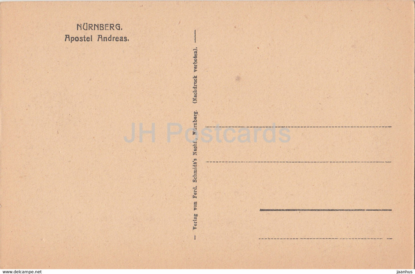 Nürnberg - Apostel Andreas - alte Postkarte - Deutschland - unbenutzt