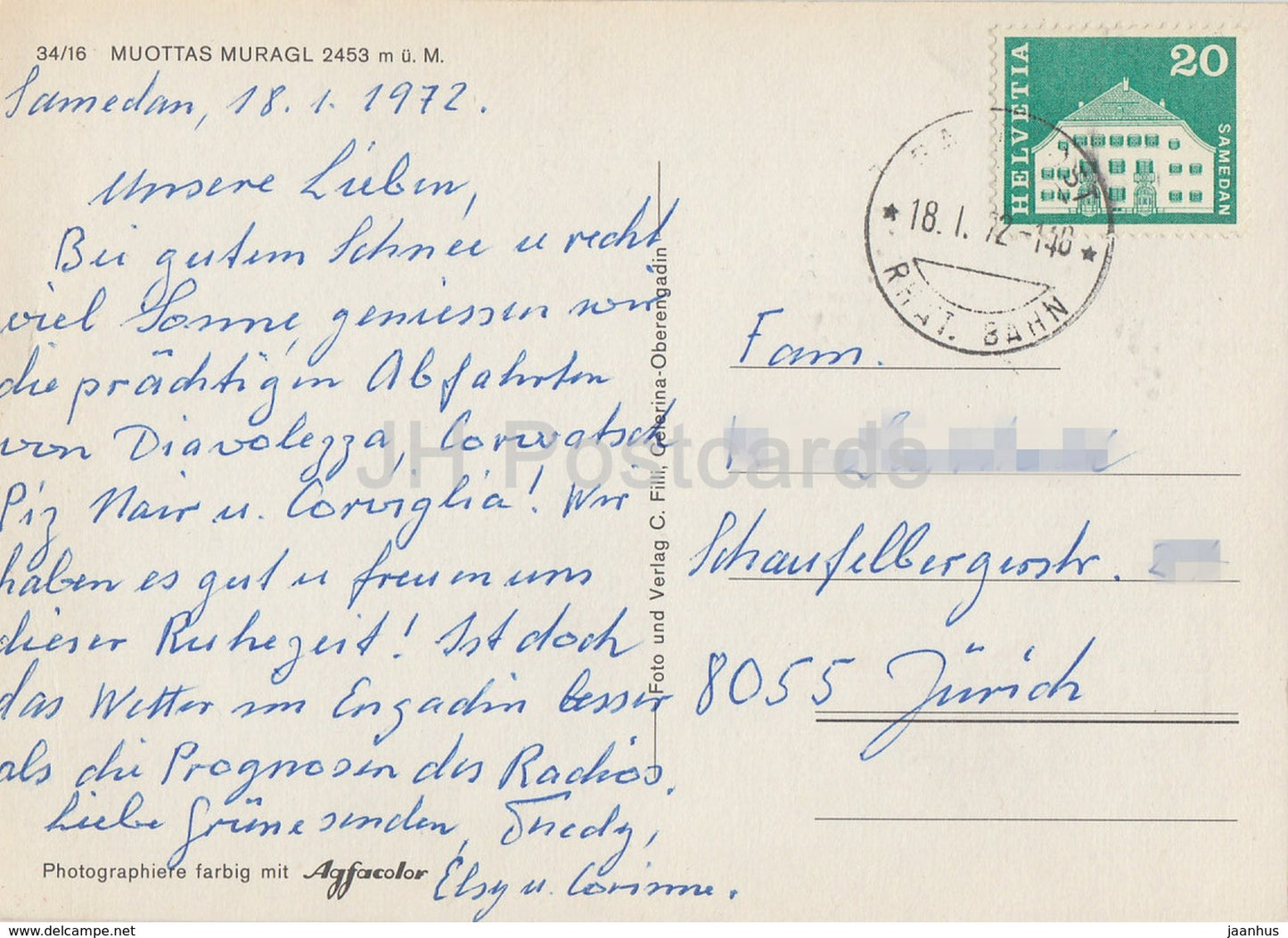 Muottas Murgal 2453 m - funicular - multiview - 1972 - Switzerland - used