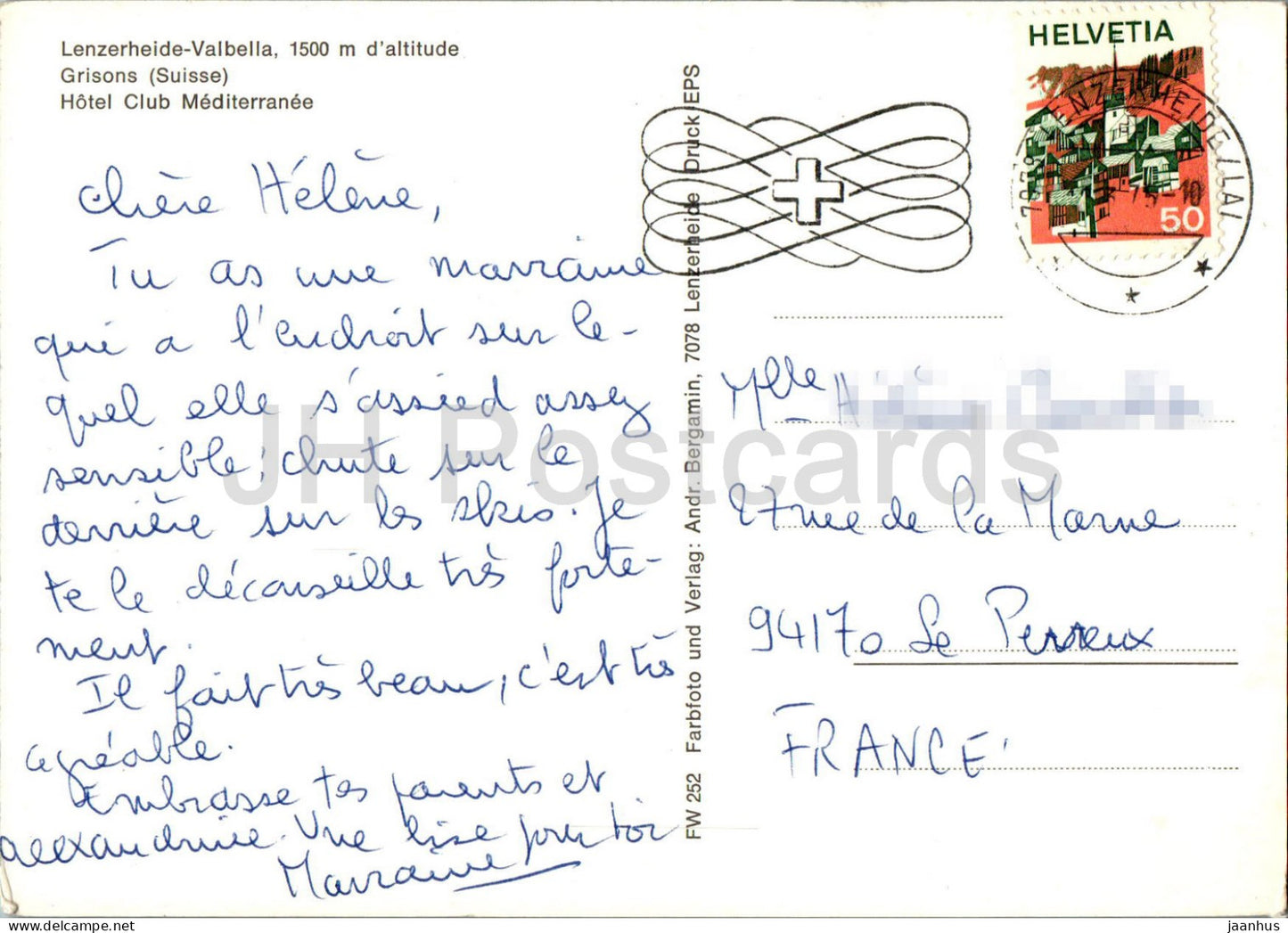 Lenzerheide Valbella - hotel Club Mediterranee - 1975 - Switzerland - used