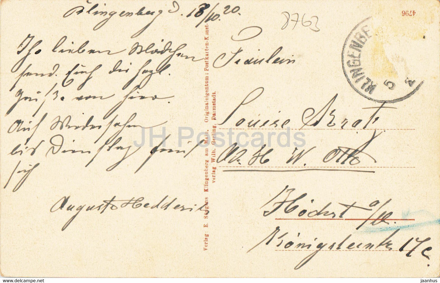 Klingenberg am Main - carte postale ancienne - 1920 - Allemagne - utilisé