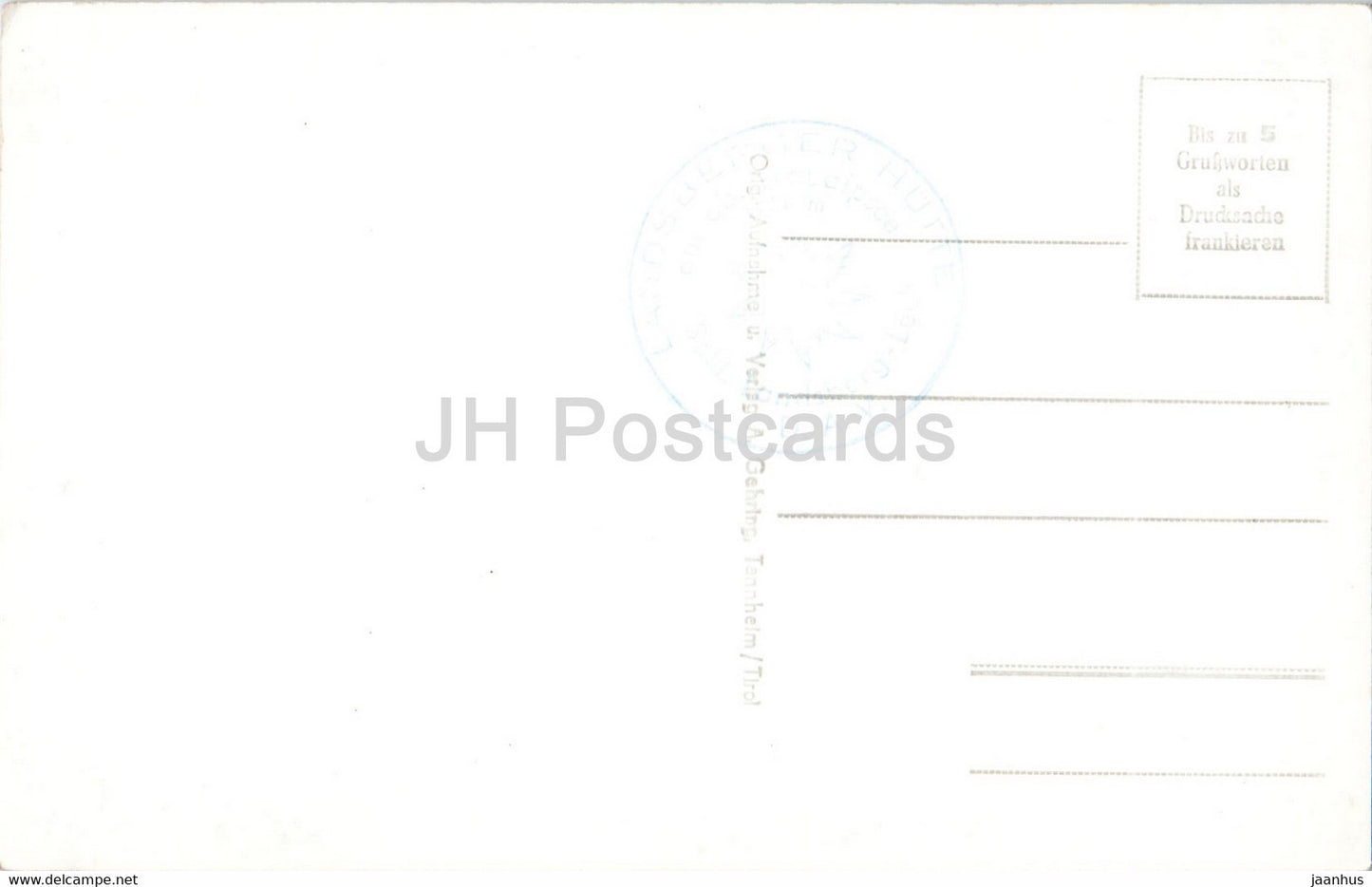 Blick von der Steinkarspitze uber Landsberger Hutte mit Schochen u Lachenspitze - old postcard - Austria - unused