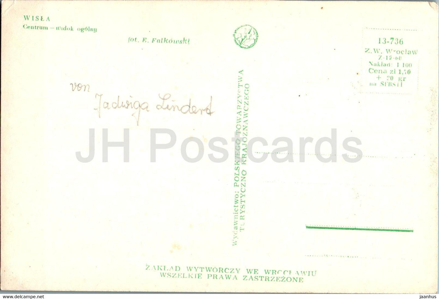 Wisla - Centrum widok ogolny - general view - old postcard - Poland - used