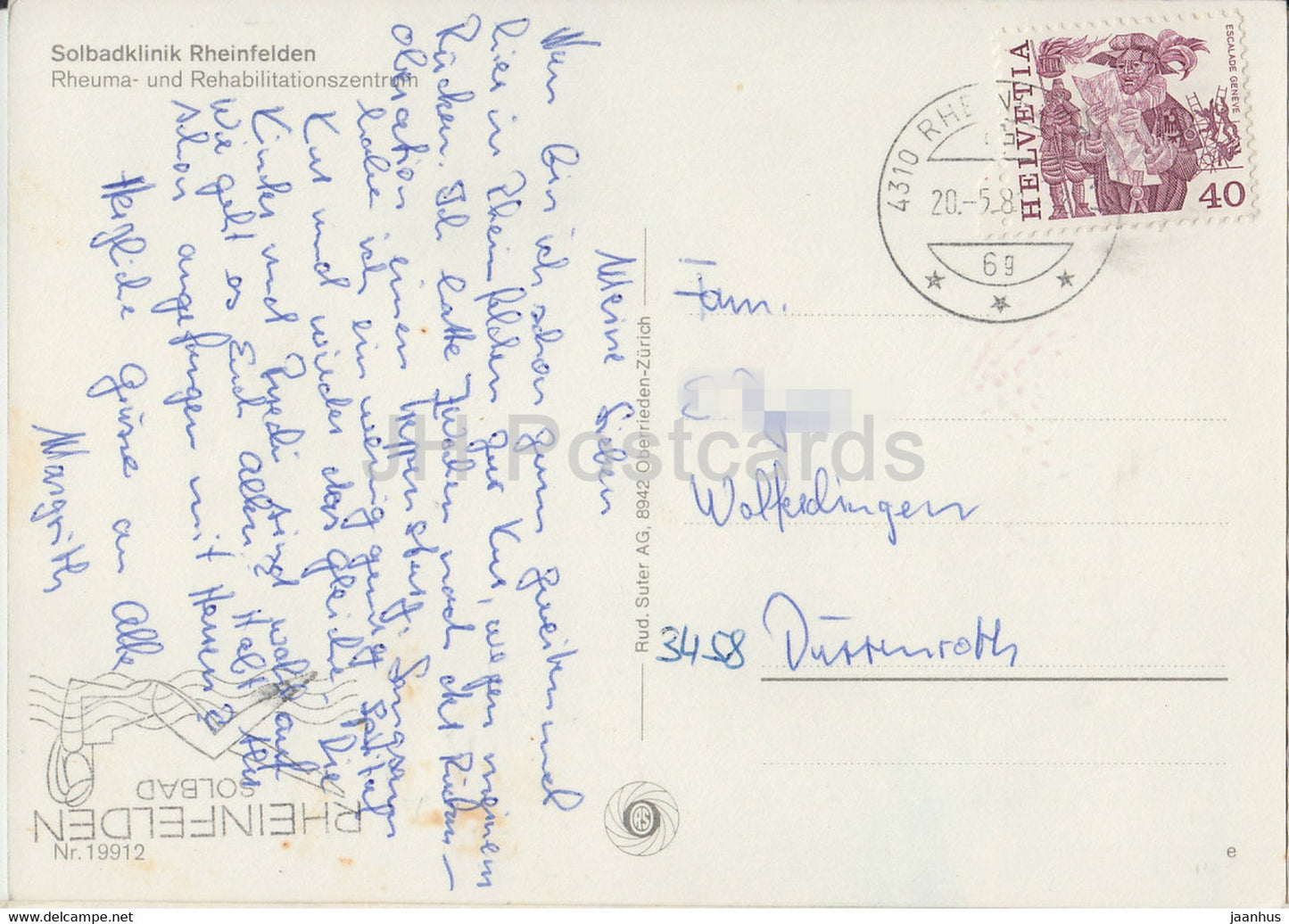 Solbadklinik Rheinfelden - Rheuma und Rehabilitationszentrum - 19912 - Suisse - utilisé