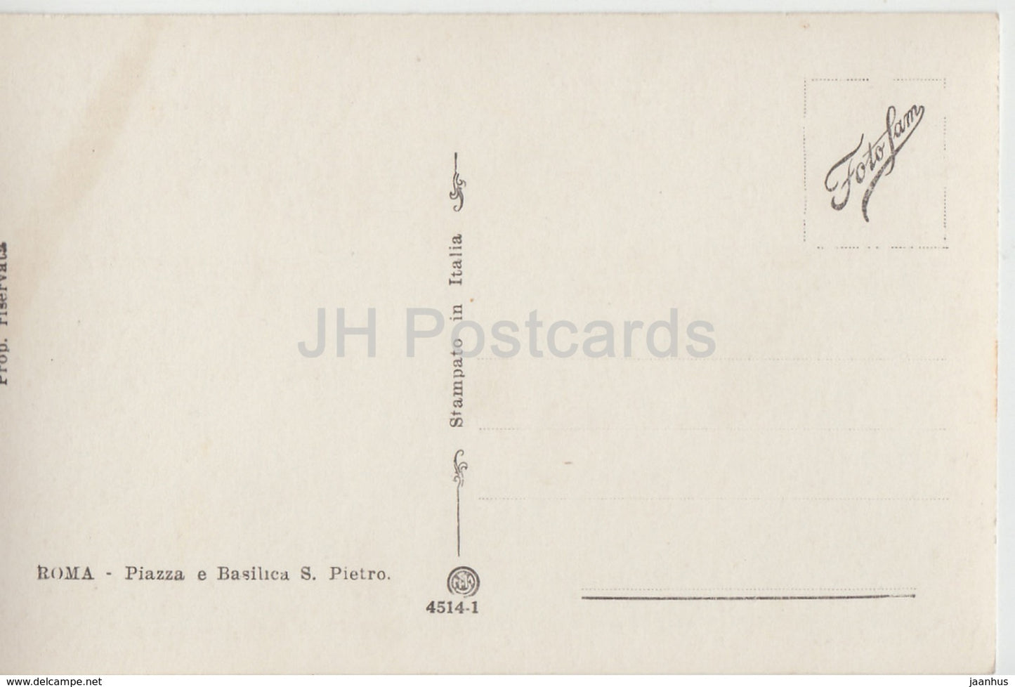 Roma - Rome - Vatican - Piazza e Basilica S Pietro - 4514-1 - old postcard - Italy - unused