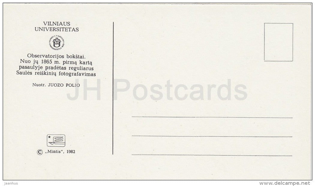8 - Vilnius University - 1982 - Lithuania USSR - unused - JH Postcards